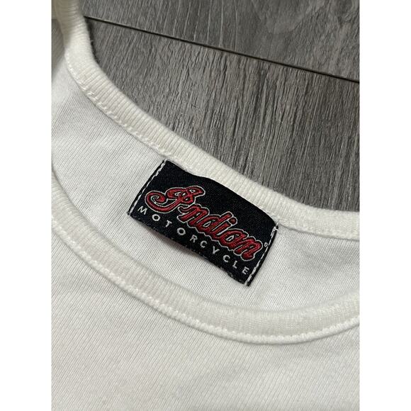 Women's Indian Motorcycle Y2K Ribbed T-Shirt Sequins Detail- Medium - Picture 3 of 5